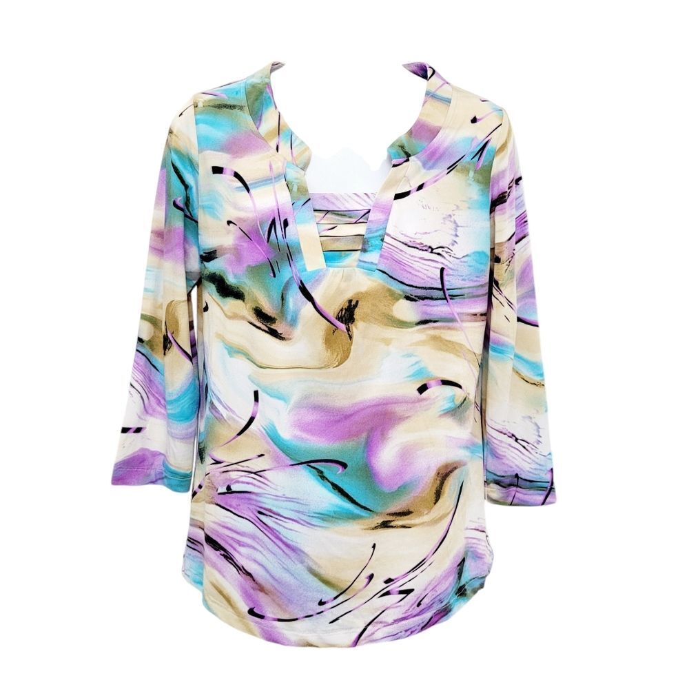 2/$20 Y2K Blue & Purple Top Blouse Size: M